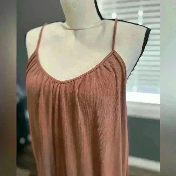 Zara Mauve Women’s Strappy Rib Maxi Dress Small Low Back - Picture 3 of 5